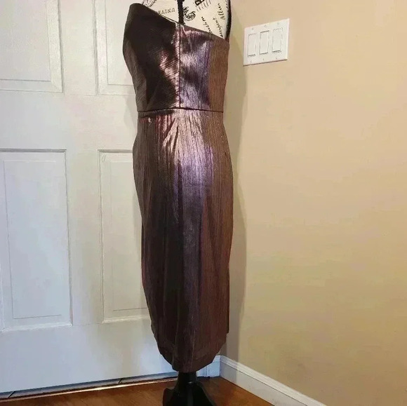 Marchesa Notte metalic lame cocktail dress, size 4 - Picture 2 of 9